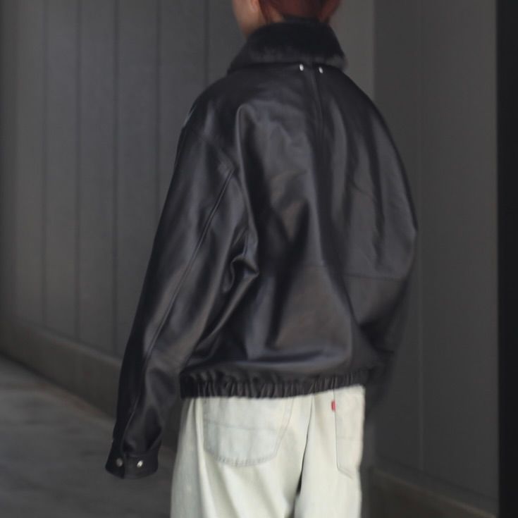 【残りわずか】Mouton Collar Sheep Leather Zip Jacket