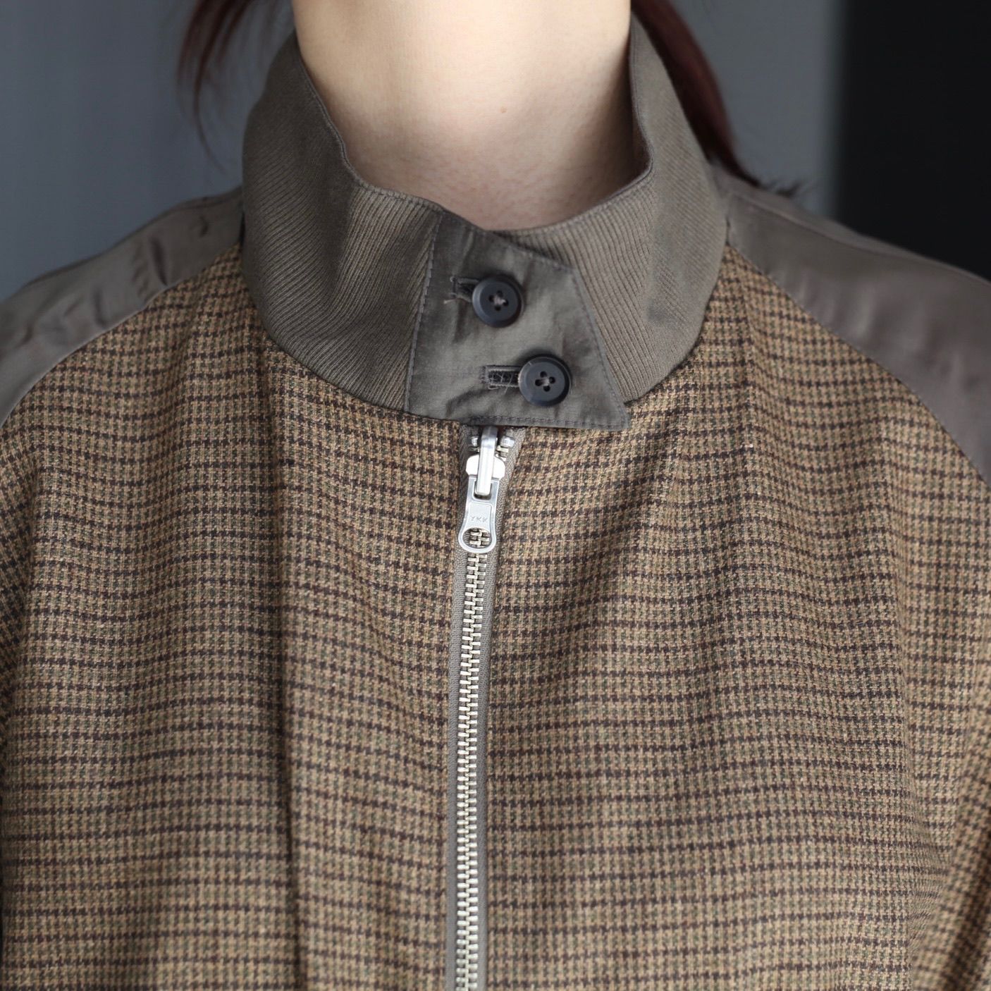 【残り一点】Wool Nylon Reversible Harrington Jacket