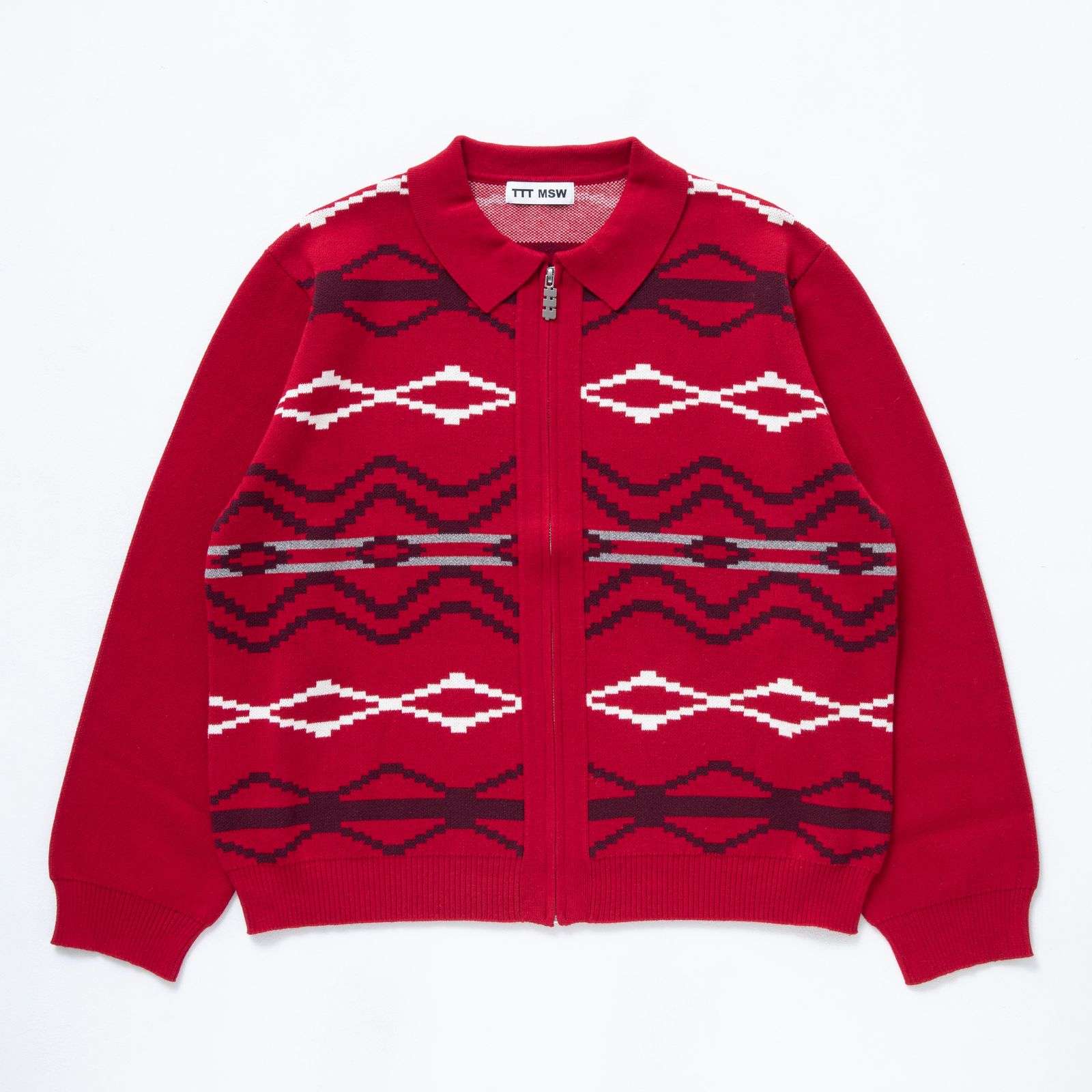 TTT MSW - 【残りわずか】Nordic Zip Up Cardigan Red | ACRMTSM