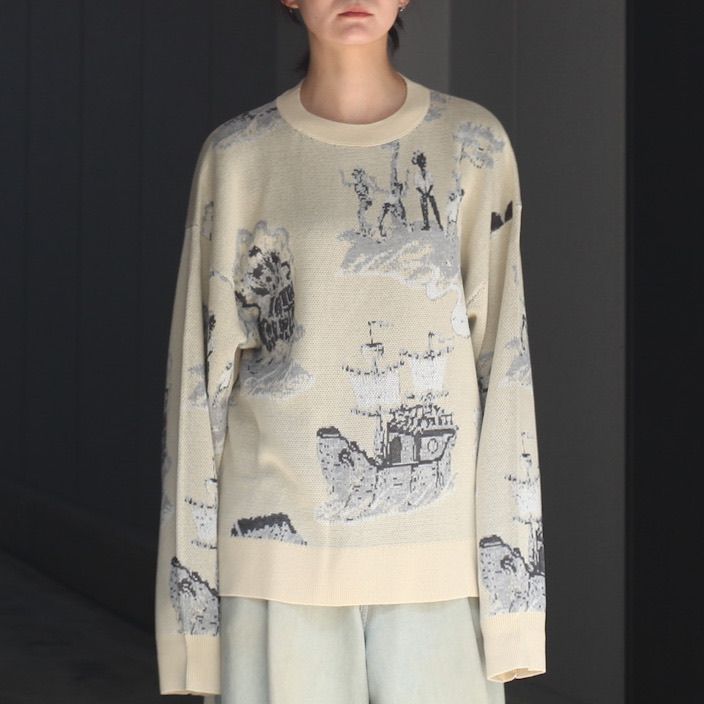 【残り一点】Newcommune Island Jaquard Knit
