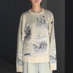 【残り一点】Newcommune Island Jaquard Knit