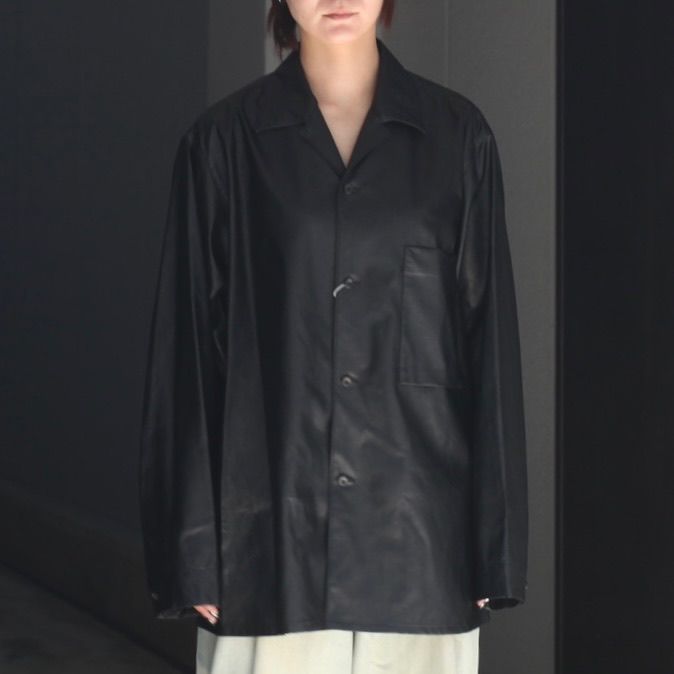 【残り一点】Shadow Black Open Collar Shirt