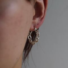 【お取り寄せ注文可能】Oval Link Hoop Earring(SILVER_片耳用)