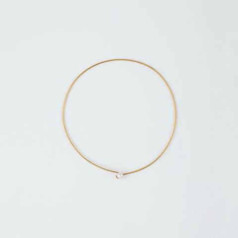 【残り一点】Baroque Pearl Line Choker Necklace