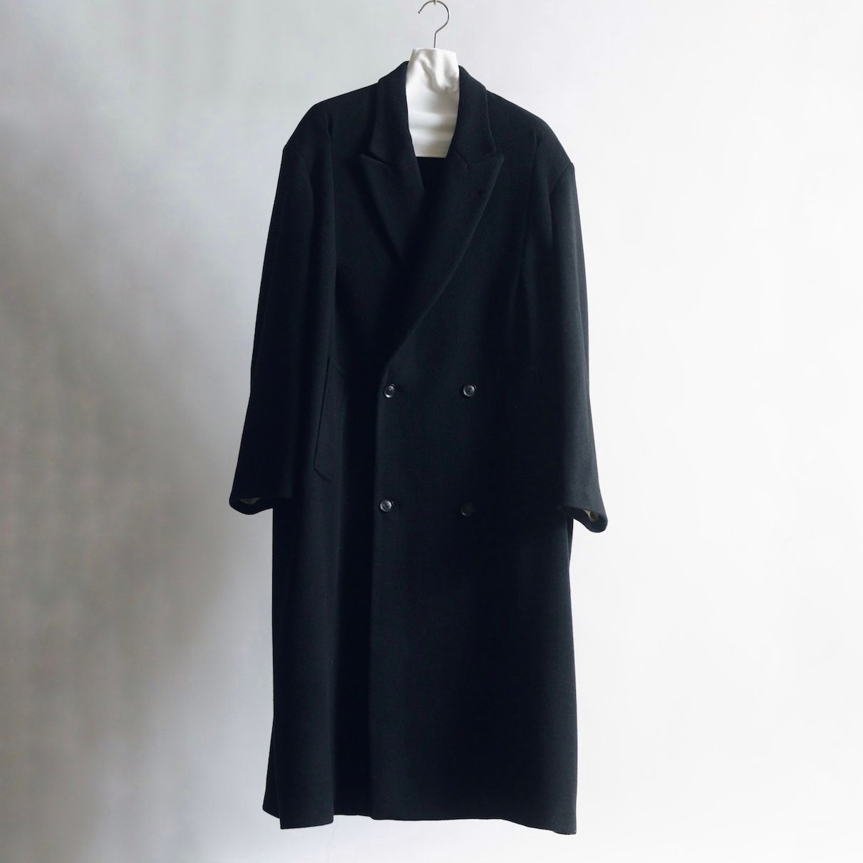 【残り一点】Draped Dart Wool Cashmere Chesterfield Coat