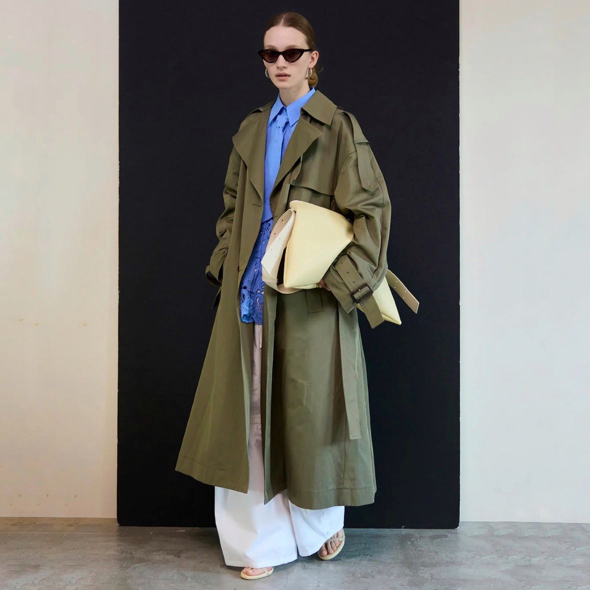 【残り一点】ドレープスカーフロングスカーフトレンチコート