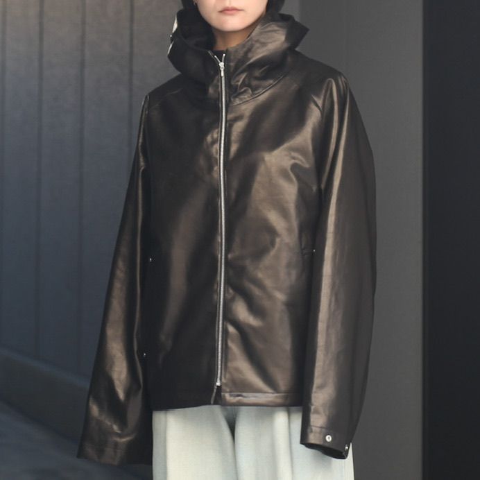 【残り一点】Leather Hooded Short Jacket