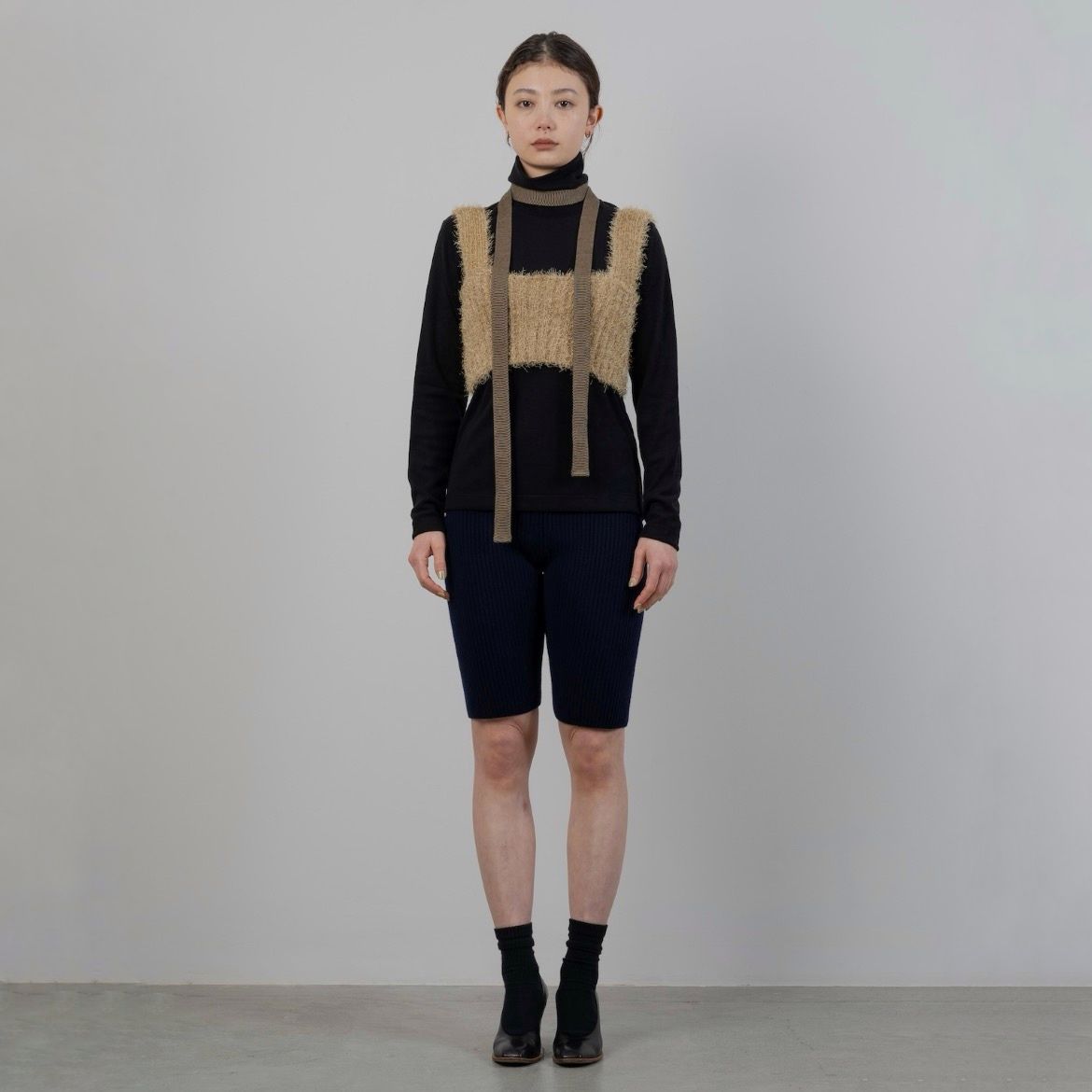 【残り一点】Shimmering Shaggy Knitted Band Tops