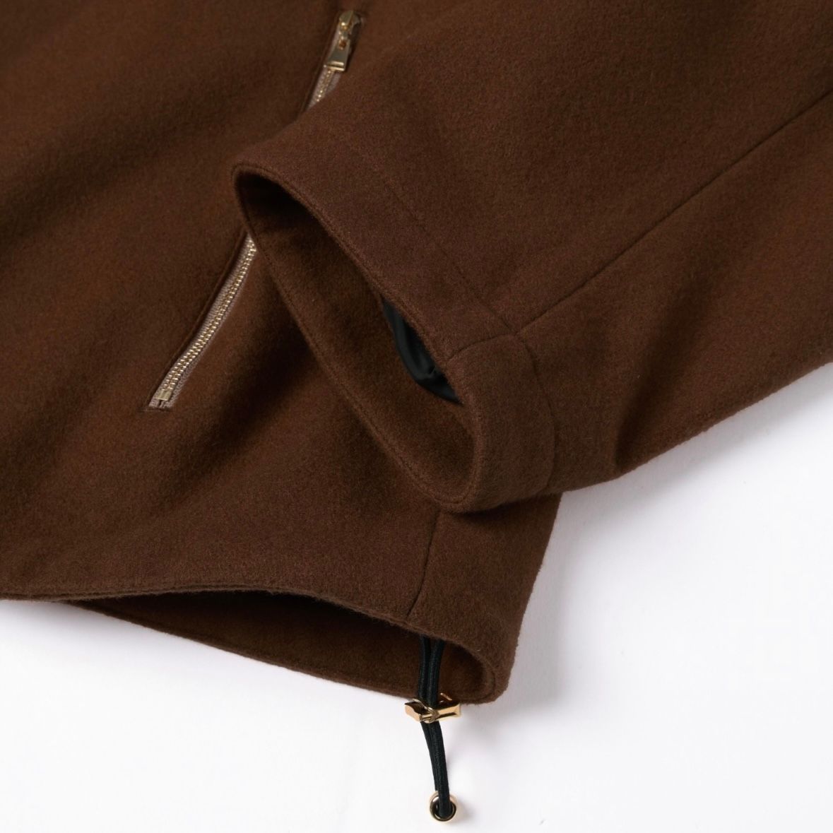 【残り一点】Lamb Wool Melton Double Collar Zip Up Jacket