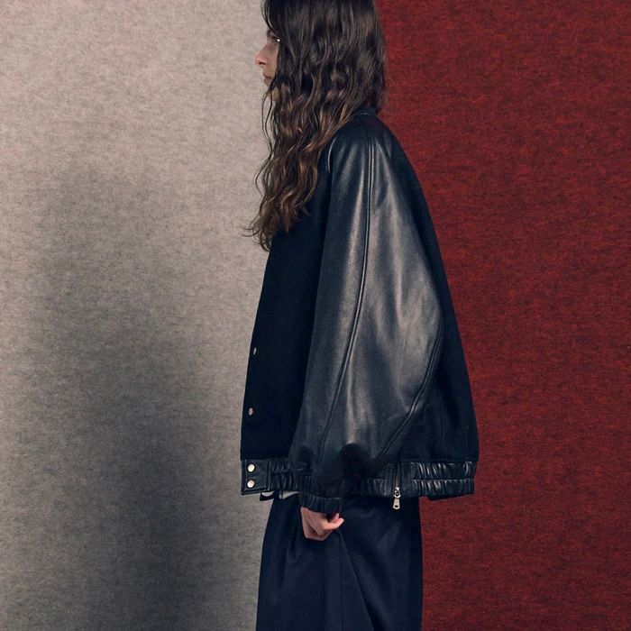 【残り一点】Sheep Leather Melton Combination Stadium Jacket