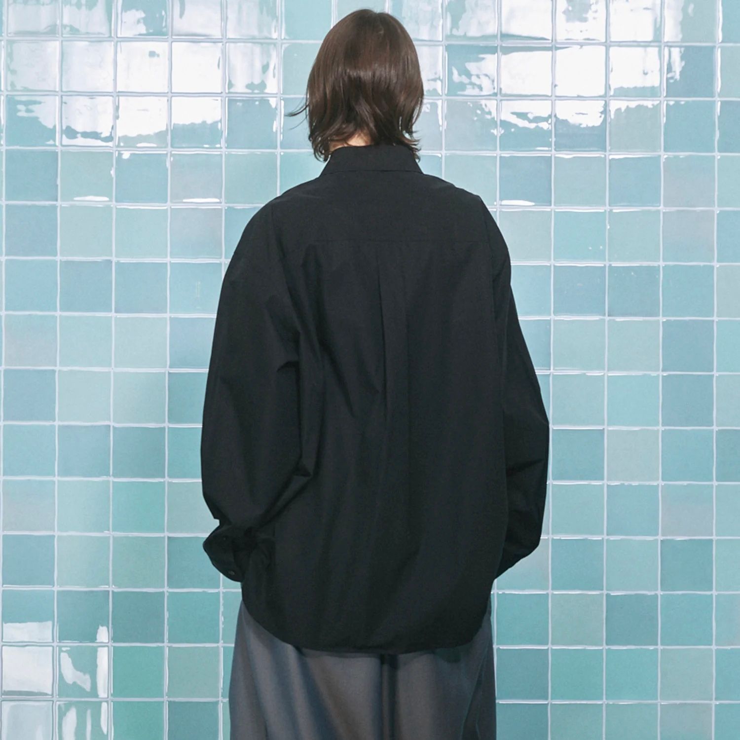 【残り一点】120 / 2 Suvin Cotton Typewriter Prime-Over Shirt