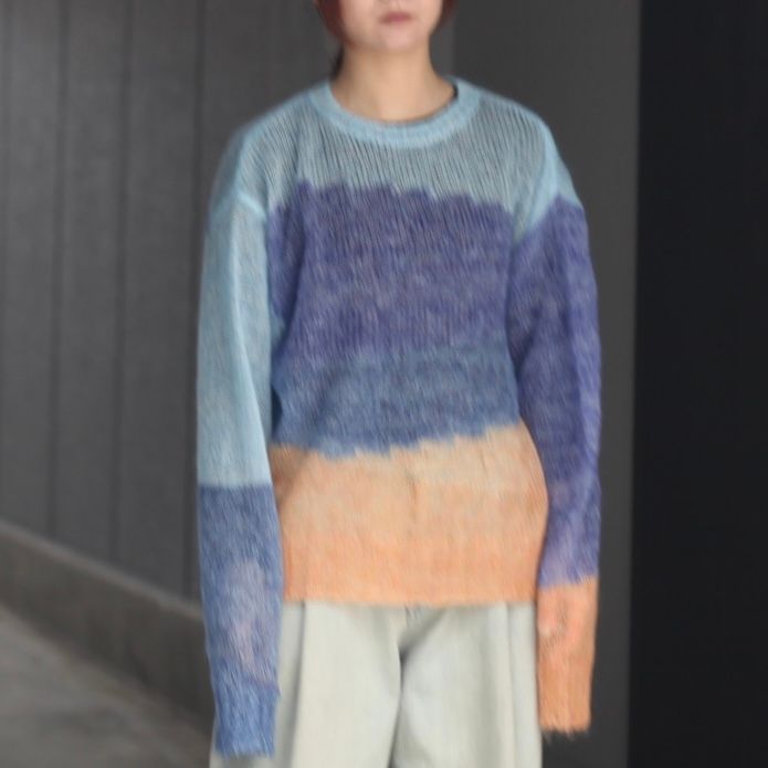 【残りわずか】Mohair Intarsia Sheer Sweater
