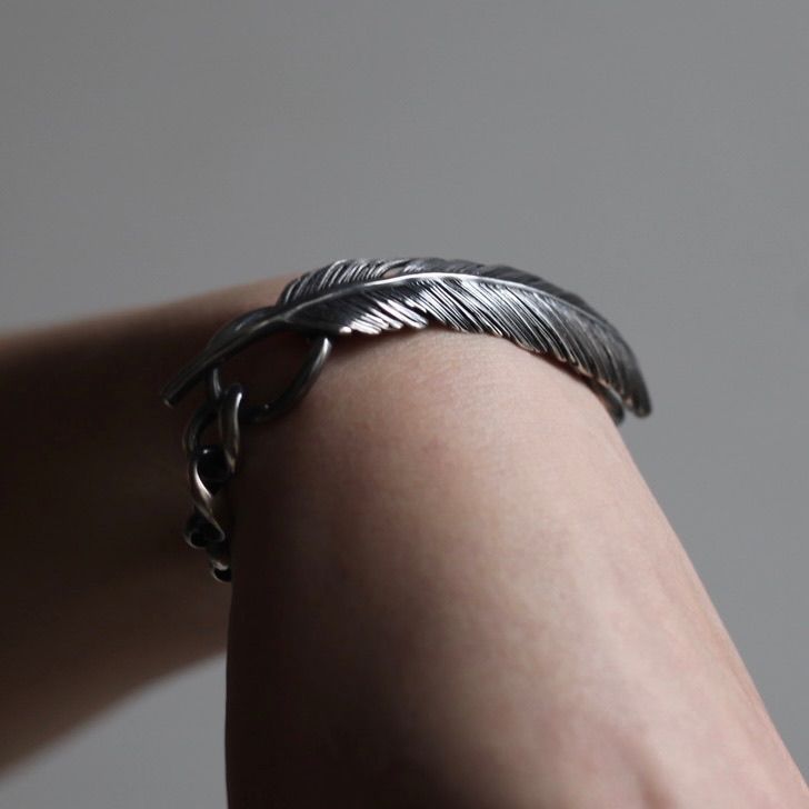 【残り一点】Feather Chain Link Bracelet(SILVER)