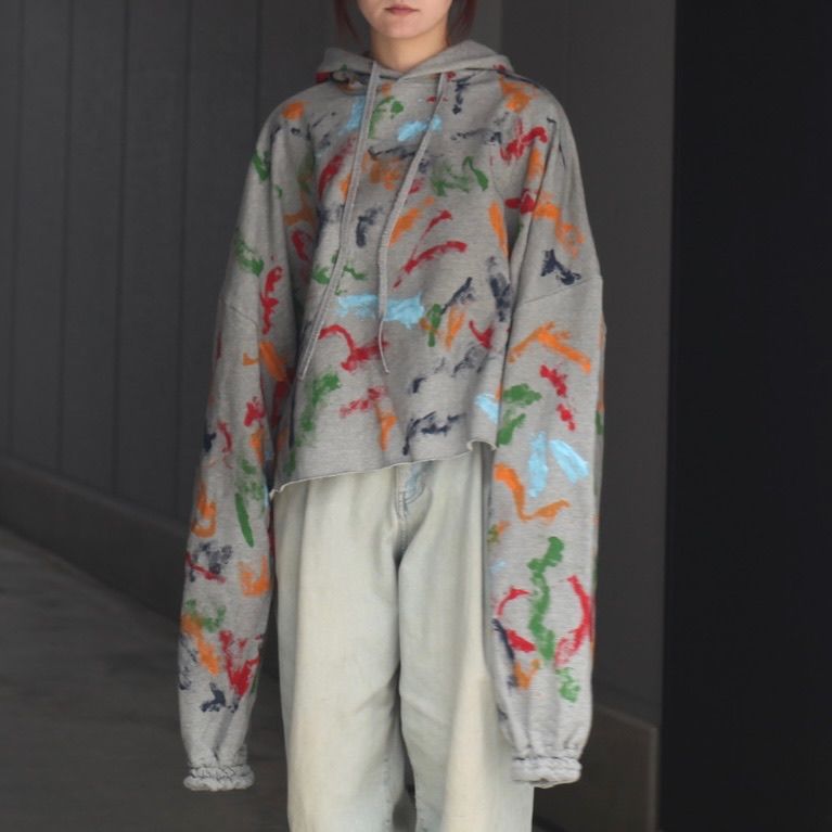 【残り一点】Ordinary Short Giant Hoodie With Hand Painting