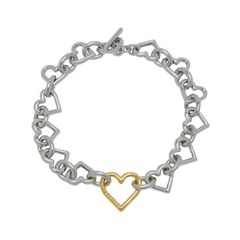 【残りわずか】Heart Shaped Bracelet(SILVER×GOLD)