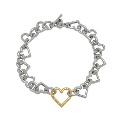 【残りわずか】Heart Shaped Bracelet(SILVER×GOLD)