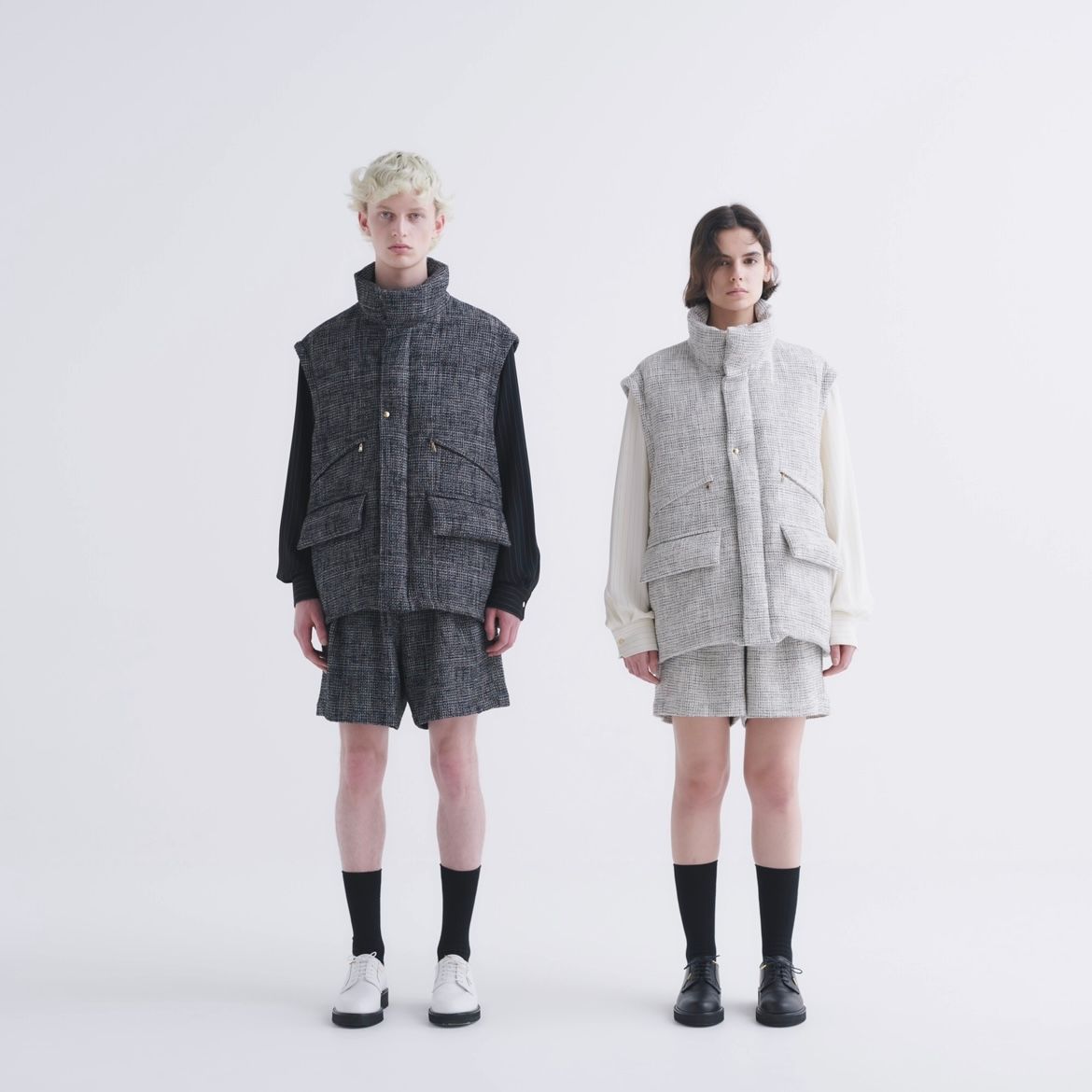 CULLNI - 【残り一点】Butcher Tweed Removable Sleeves Down