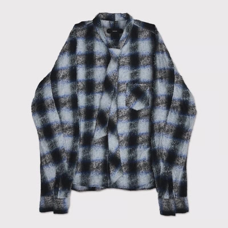 【残り一点】Shaggy Ombre Ribbon Shirt(DRUNK)