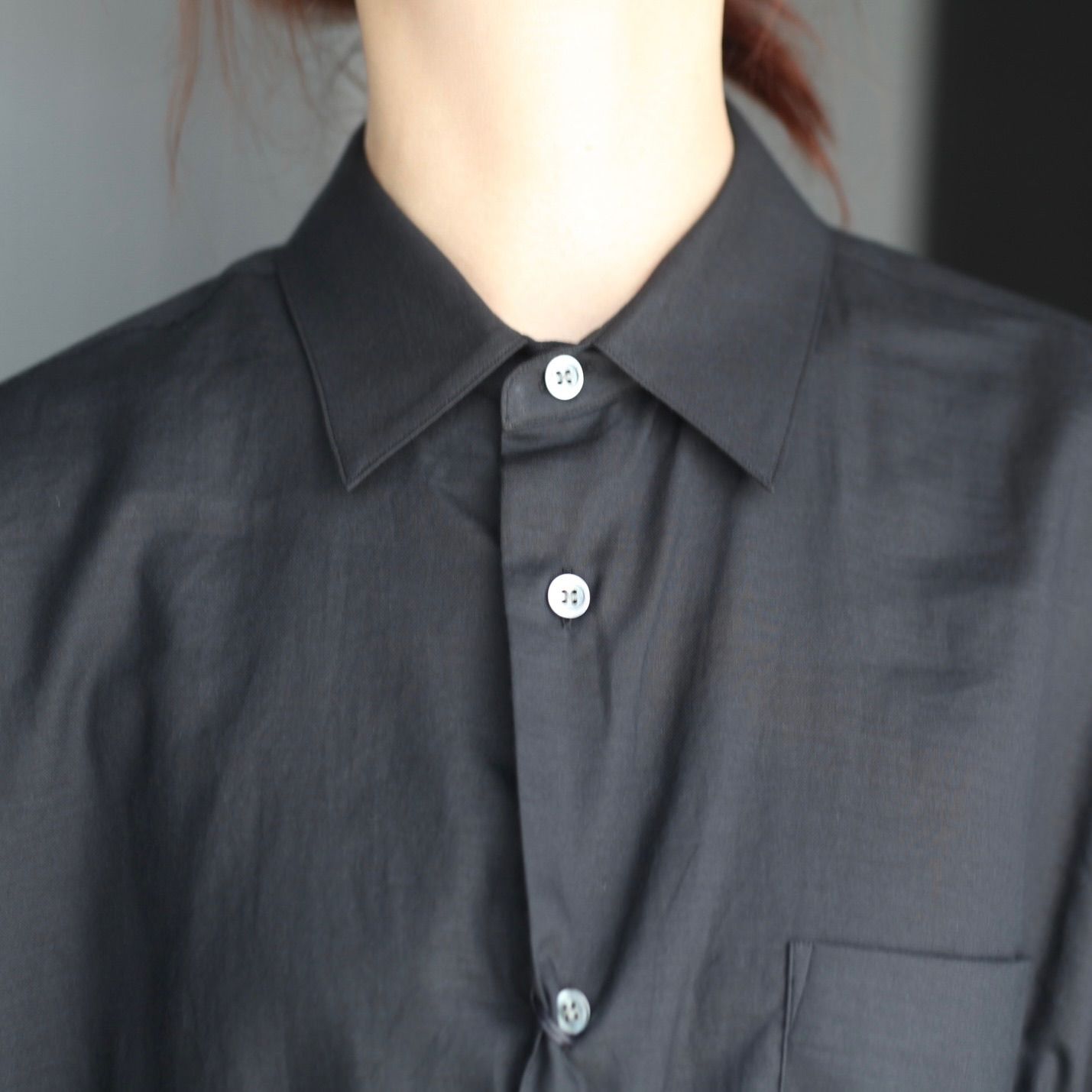 【残り一点】Cotton/Silk Oversized Regular Collar Shirt