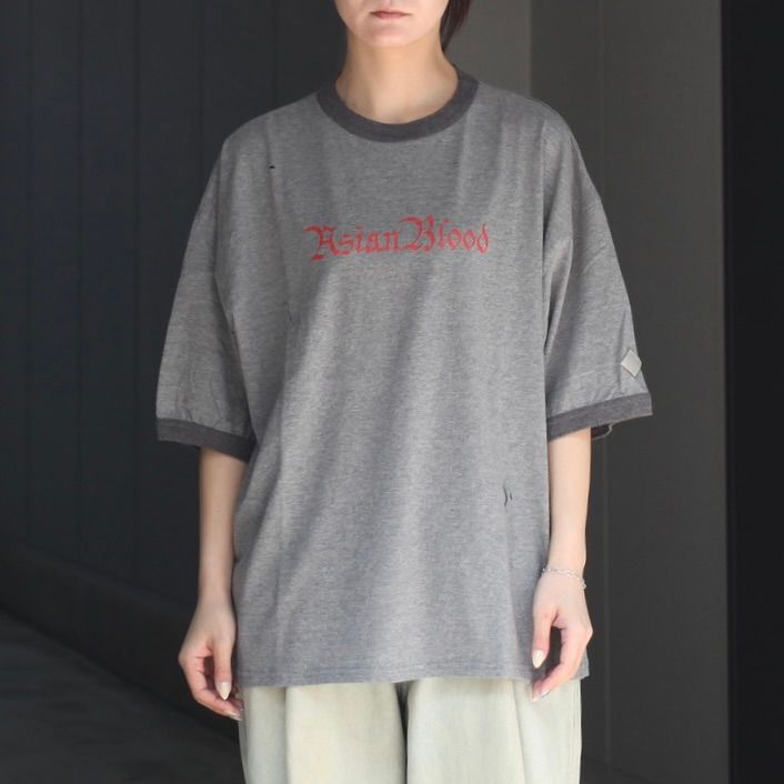 【残り一点】Distressed Trim T-shirt(ASIANBLOOD)