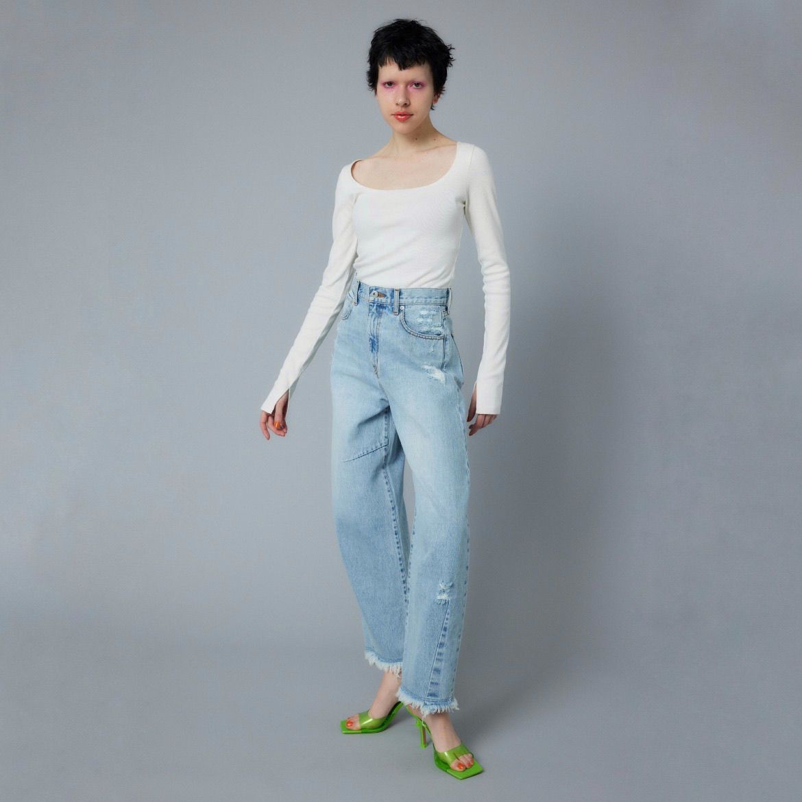 HeRIN.CYE - 【残り一点】Cocoon Crash Hem Denim Pants | ACRMTSM