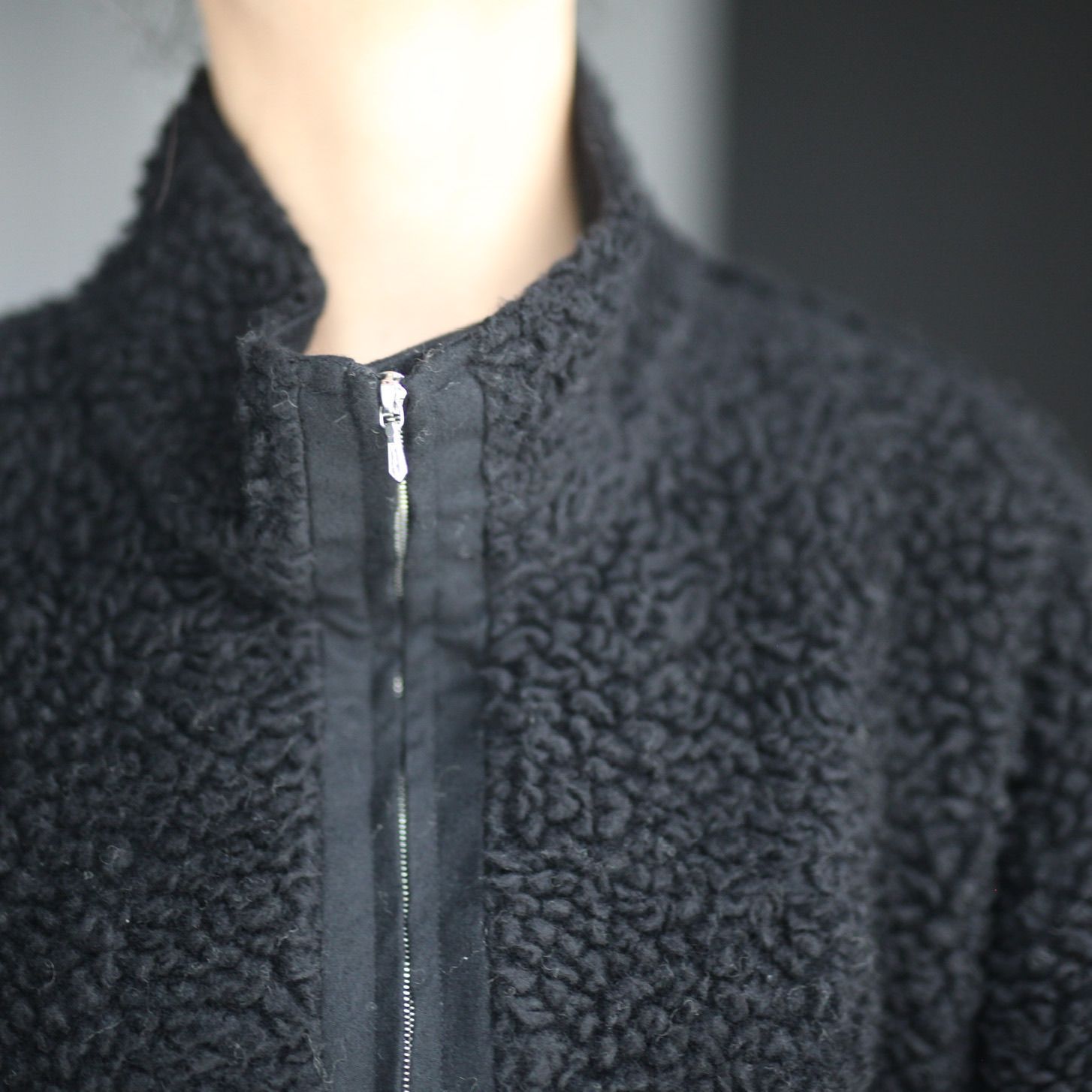 stein wool boa zip long jacket | nate-hospital.com