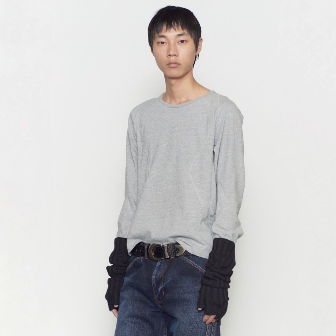 【残り一点】Crocodile Embossed Leather Belt