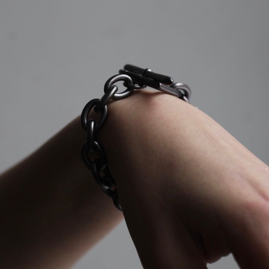【残りわずか】Heart Bracelet_Medium Link(BLACK)