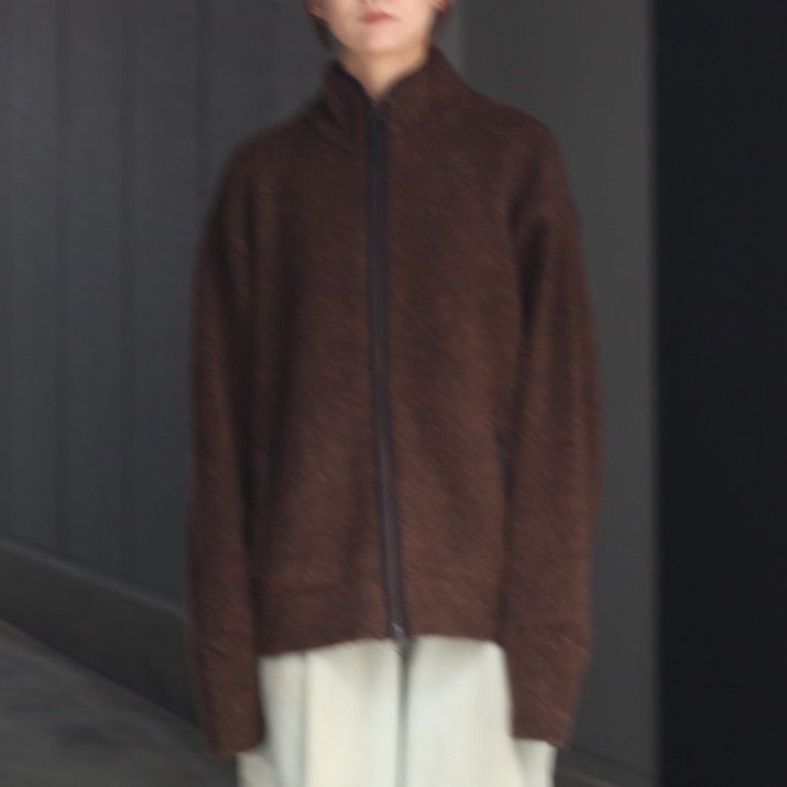 【残り一点】Boucle Knit Zip Jacket
