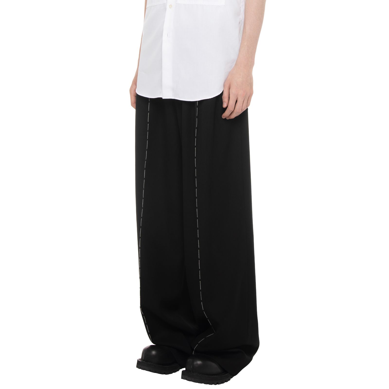 【残り一点】"Hand Stitch" Dress Wide Slacks