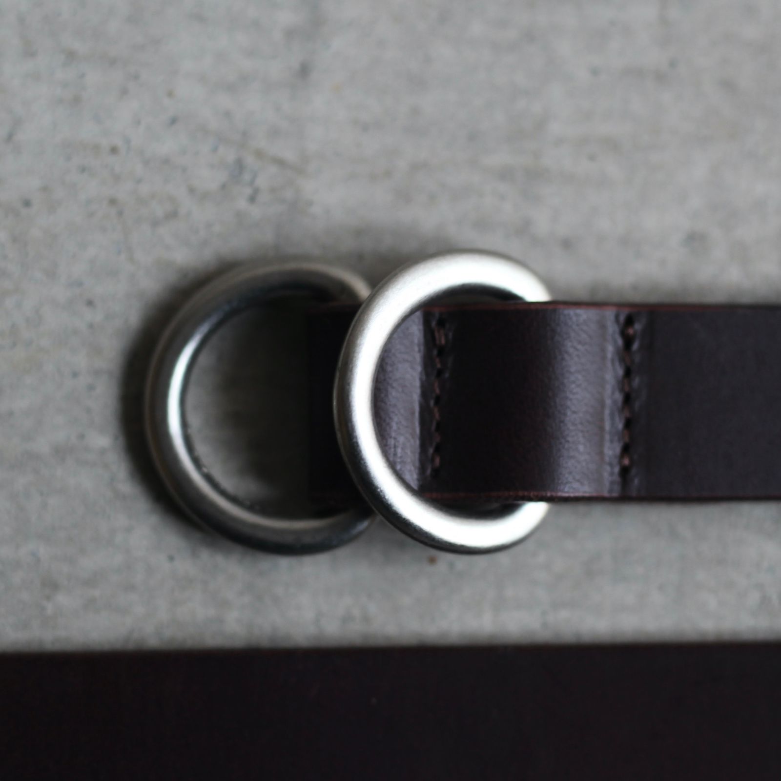 【再販売通知受付可能】Ring Belt Slim(BROWN×SILVER)