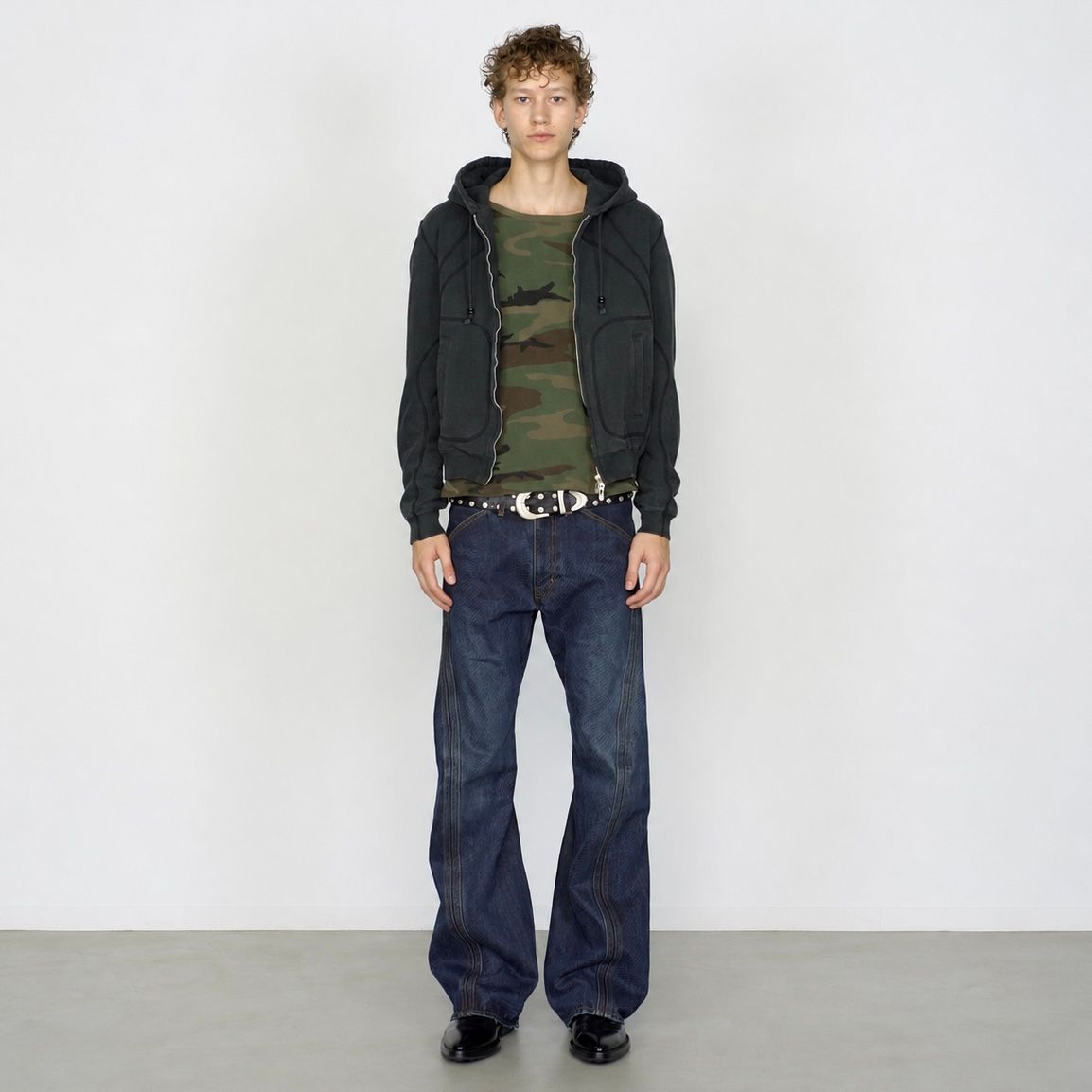 【残り一点】Paneled Zip Up Hoodie