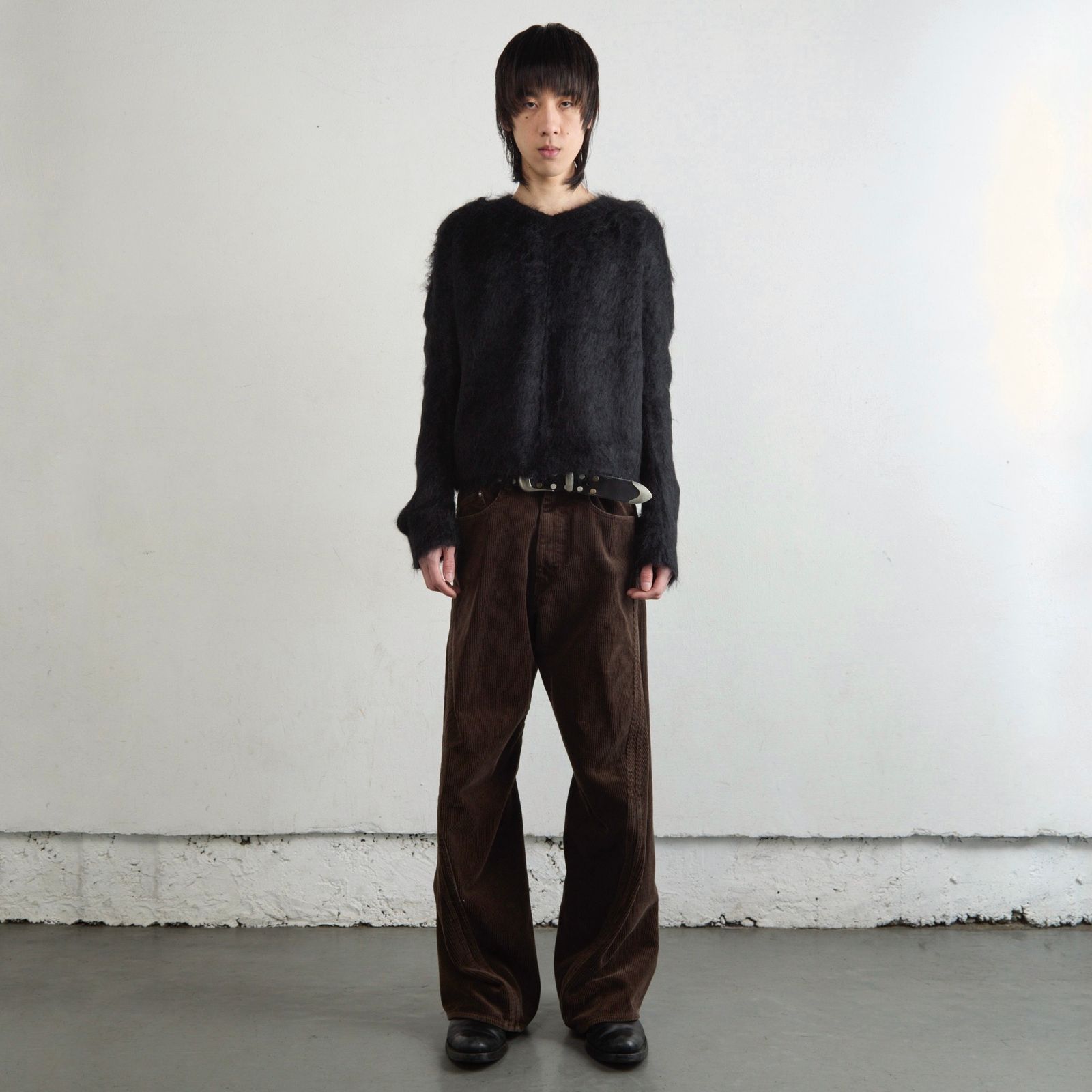 【残り一点】Brushed Mohair V-Neck Sweater