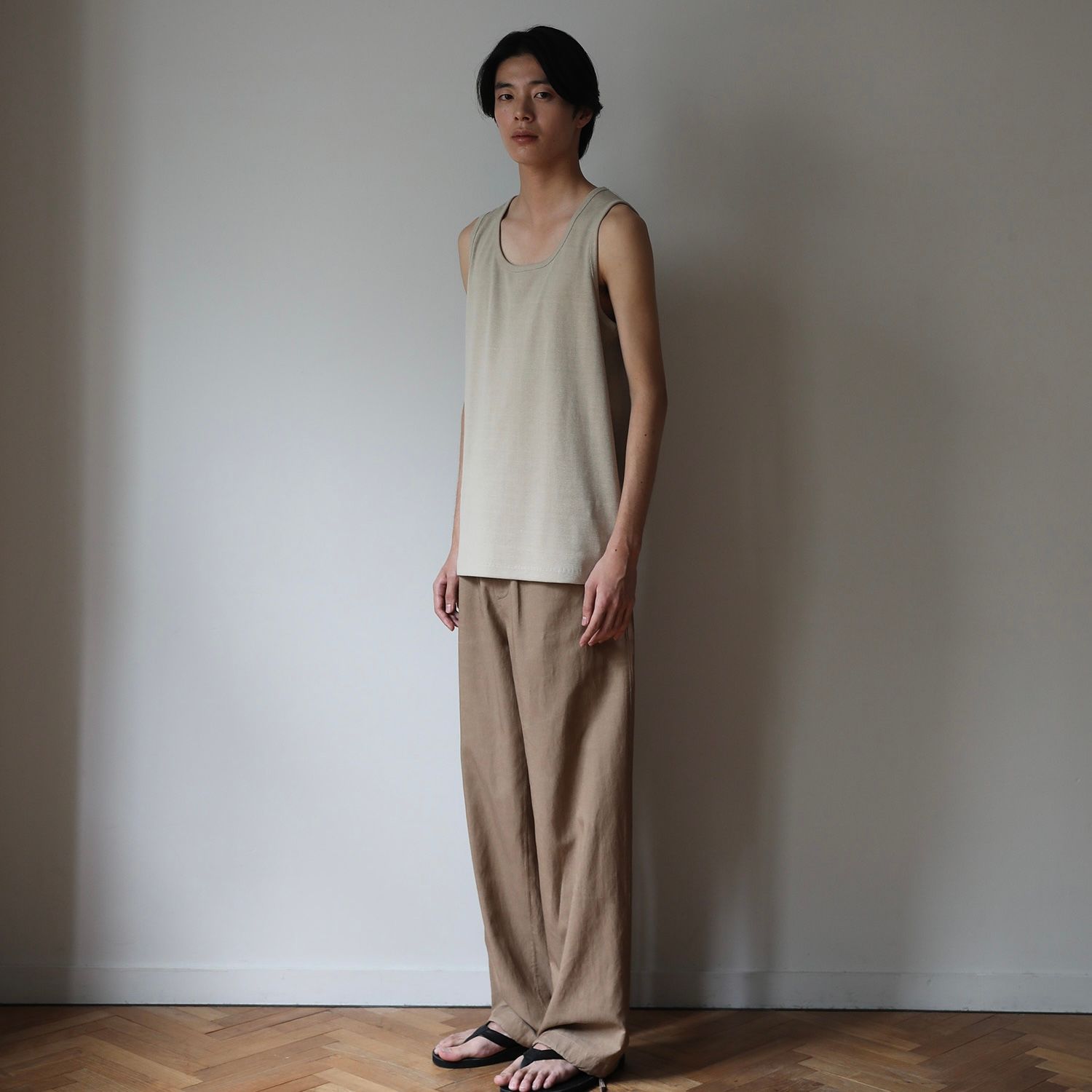【残り一点】Dyed Ribbed Scoop Neck Tank