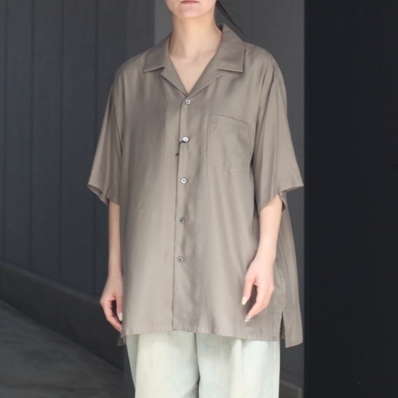 ssstein - 【残りわずか】Cupro Twill Oversized Open Collar S/S