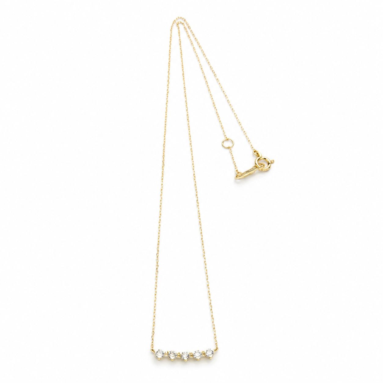 【お取り寄せ注文可能】Triangle 5 Dia Necklace(K18 YELLOW GOLD)