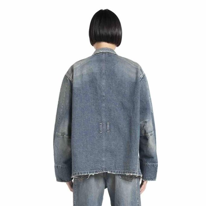 【残り一点】"TATTOO" Laser Printed Draiping Denim JKT