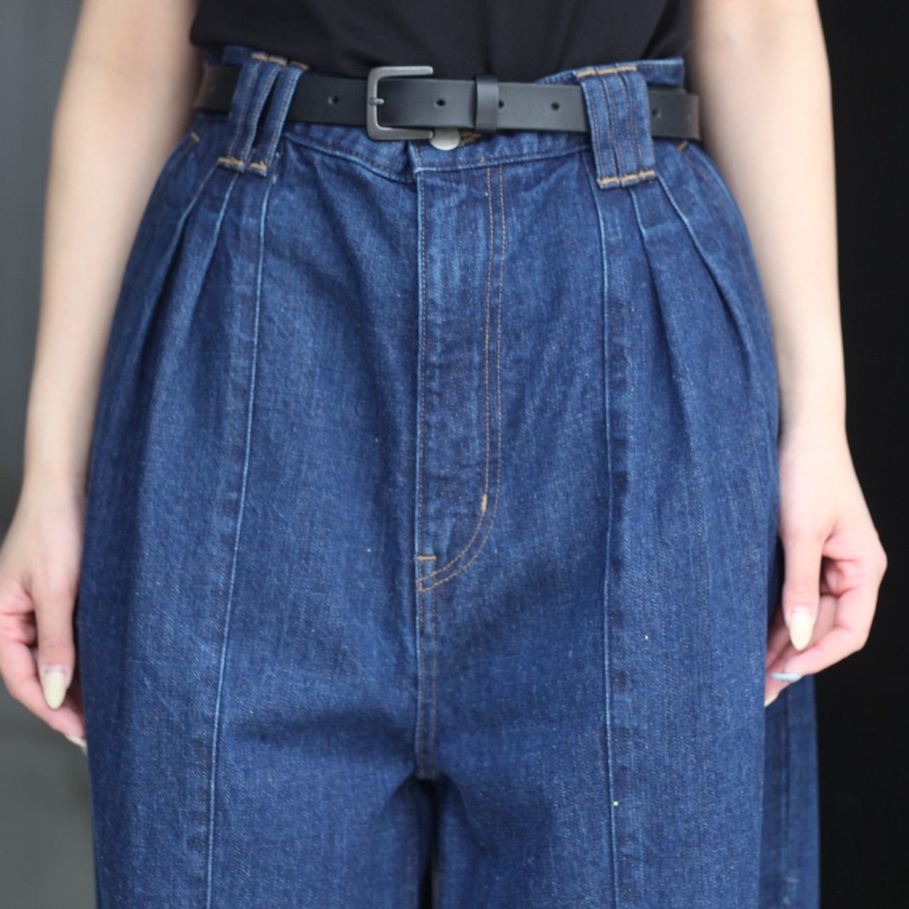 【残り一点】Vintage Washed 3tuck Wide Denim Trousers