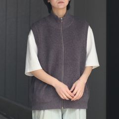 【残り一点】Moss Stitch Zip Vest
