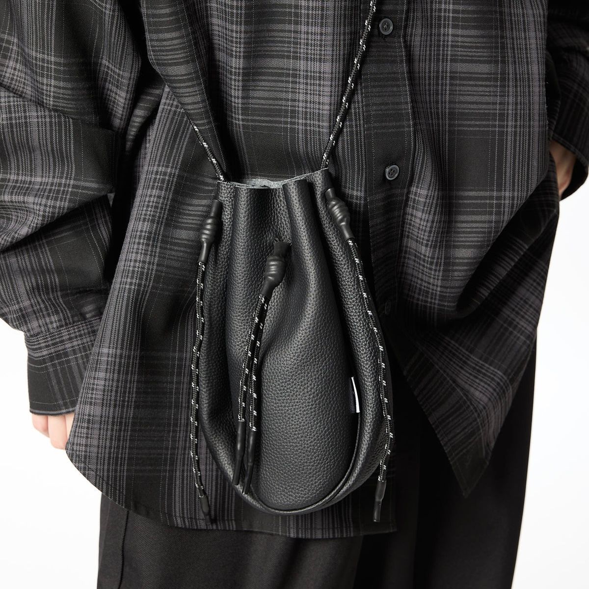【残り一点】Leather Drawstring Bag