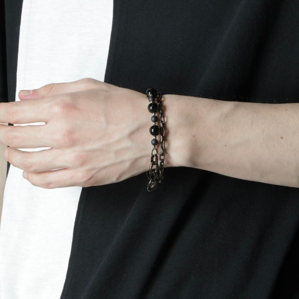 【残り一点】Beads Chain Breacelet_A(BLACK)