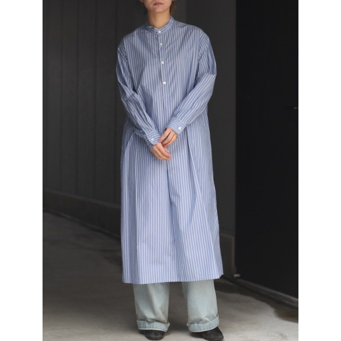 MYLAN☆ 即完売☆Bi-color cotton shirt dress美品 - ロングワンピース