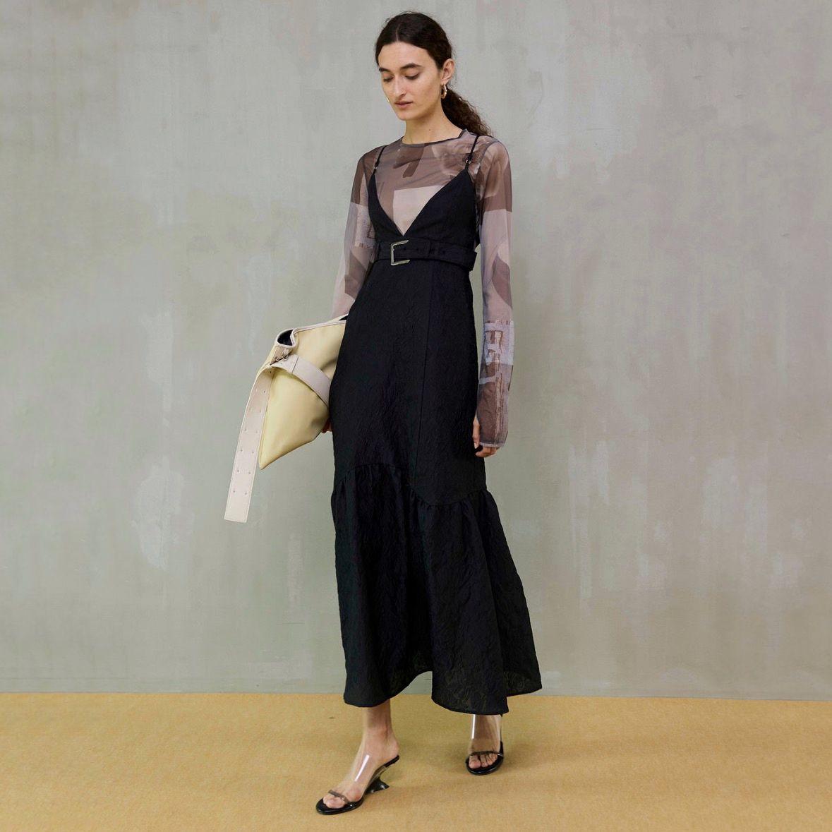 【残り一点】フォトコラージュメッシュトップス