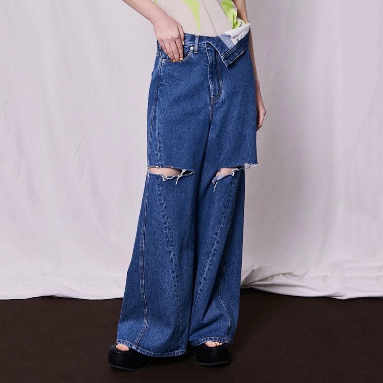 MAISON SPECIAL - 【残り一点】ターンバックウエストワイドデニム  