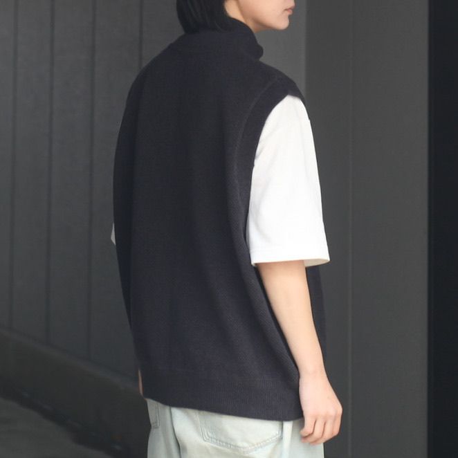 【残りわずか】Moss Stitch Zip Vest