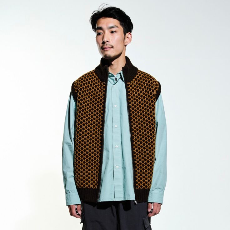 【残り一点】Knitted Full Zip Vest