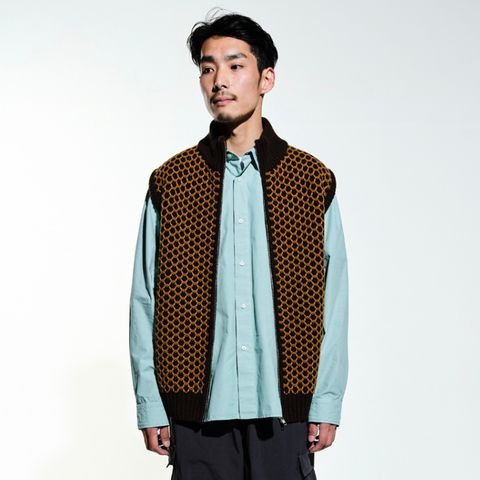 【残り一点】Knitted Full Zip Vest