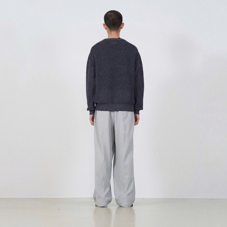 【残り一点】Mesh Knitted Crewneck Sweater
