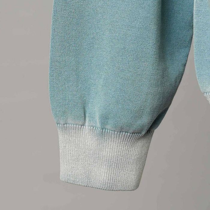【残り一点】High Twist Pigment Bleach Prime-Over Long Sleeve Knit Polo Shirt