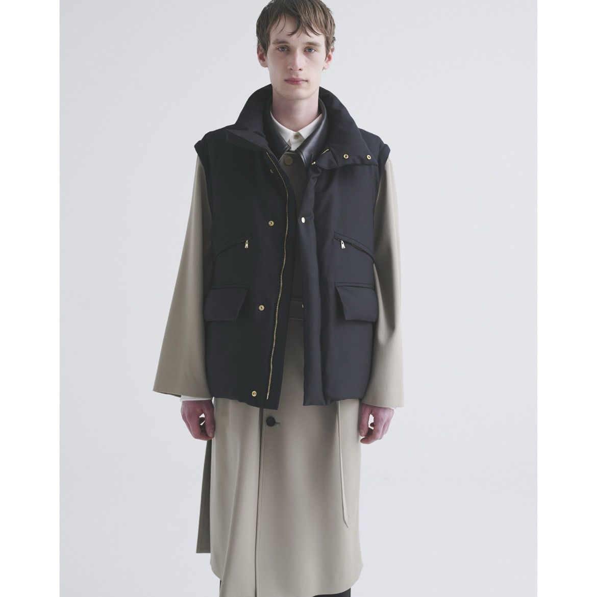 【残り一点】High Count Taffeta Removable Sleeve Down Jacket